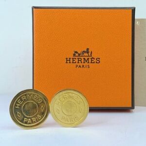 Hermes gold plated vintage earrings